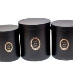 W9215 Black “Just for You” Tall Round Flower Box Set of 3