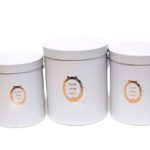 W9216 White “Just For You” Tall Round Flower Box (Set of 3)