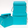 Set of 3 Tiffany Blue Square Flower Boxes