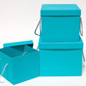 W9458 Light Blue Square Flower Boxes Set of 3