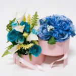 W9592 Double Layer Pink Round Flower Box with Window Lid (Two-Layers)