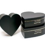 A Case of 4 Sets W9645 Black Heart Shape Flower Boxes ($15 one set)