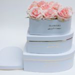 W9646 White Heart Shape Flower Boxes Set of 3