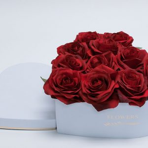 W9646 White Heart Shape Flower Boxes Set of 3