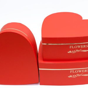 W9647 Red Royal Heart Shape Flower Boxes (Set of 3)