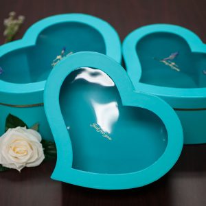 W9724TB Light Blue Window Heart Shape Flower Box