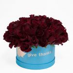 RW17004-RBU-W Light Blue Round Flower Box with Plastic Liner