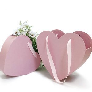 W9681 Pink Heart Shape Hanger Flower Box Set of 2