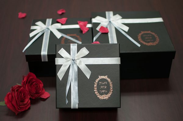 set of 3 Black Square Shape Gift boxes