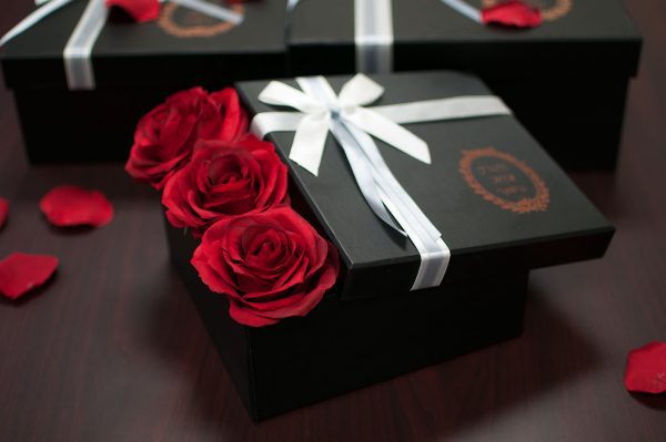 set of 3 Black Square Shape Gift boxes