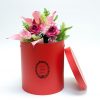 Set of 3 Red Round Flower Boxes