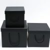 Set of 3 Black Square Flower boxes