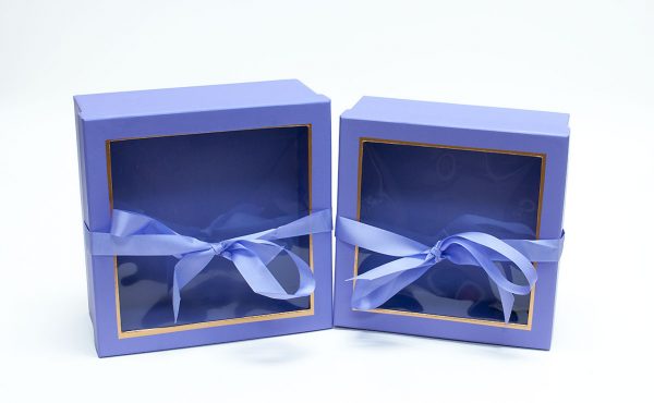 Purple Square Shape Flower Boxes