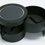 W9590 Double Layer Black Round Flower Box with Window Top (Two-Layers)