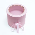 W9592 Double Layer Pink Round Flower Box with Window Lid (Two-Layers)