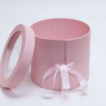 W9592 Double Layer Pink Round Flower Box with Window Lid (Two-Layers)