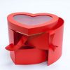 Red Two Tier Heart Shape Flower Box