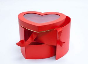 Red Two Tier Heart Shape Flower Box