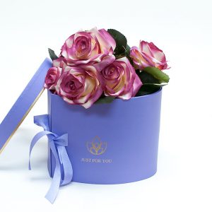 W9850 Double Layer Purple Heart Shape Flower Box with Window Lid (Two-Layers)