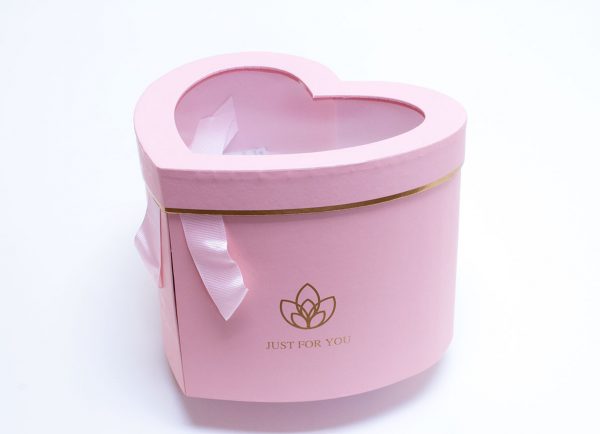 Pink Heart Shape Flower Box
