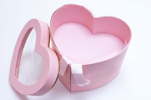Pink Two Tier Heart Shape Flower Box