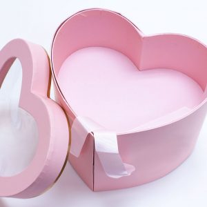 Pink Two Tier Heart Shape Flower Box