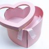 Pink Two Tier Heart Shape Flower Box