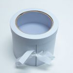 W9591 Double Layer White Round Flower Box with Window Lid (Two-Layers)