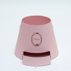 W9763 Pink Cylinder Flower Box With Drawer