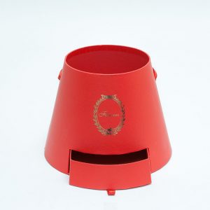 W9764 Red Cylinder Flower Box With Drawer