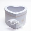 White Two Layer Heart Shape Flower Box