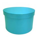 RW17004-RBU-W Light Blue Round Flower Box with Plastic Liner