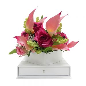 White Square Clear Flower Box