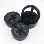 W7408 Black Round Shape Flower Boxes Set of 3 With Ribbon