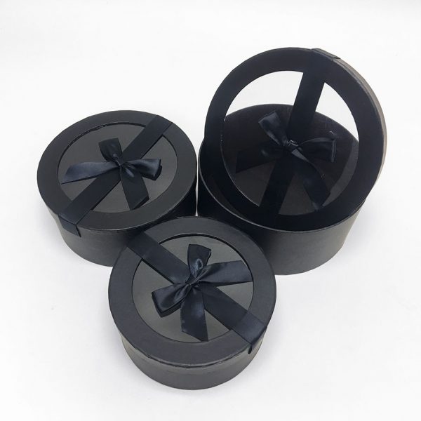 Black Round Flower Boxes