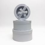 W7409 White Round Shape Flower Boxes Set of 3 With Ribbon