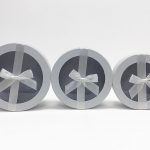 W7409 White Round Shape Flower Boxes Set of 3 With Ribbon
