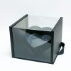Black Acrylic Flower Box with Tilted Heart
