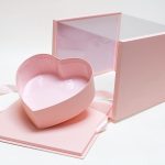 1021APink Pink Acrylic Square Flower Box Tilted Heart Center