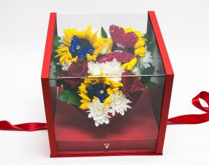Red Acrylic Flower Box
