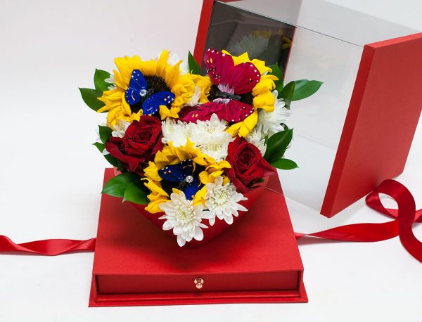 Red Acrylic Flower Box