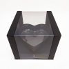 Black Square Clear Flower Box With Heart