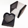 Black Square Clear Flower Box With Heart