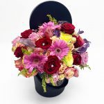 W9215 Black “Just for You” Tall Round Flower Box Set of 3