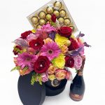 W9215 Black “Just for You” Tall Round Flower Box Set of 3