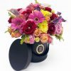 Black Round Flower Boxes Set of 3