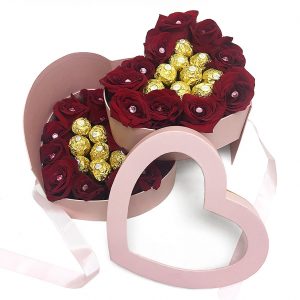 Two Tiers Heart Shape Flower box