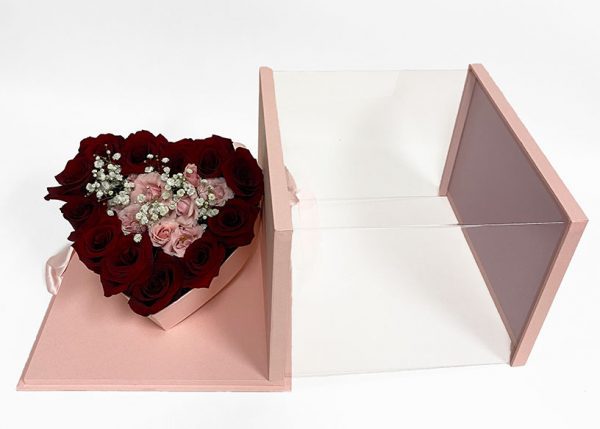 Transparent Acrylic Heart Box for Floral Design