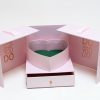Pink Square Flower box with Heart Shape Container