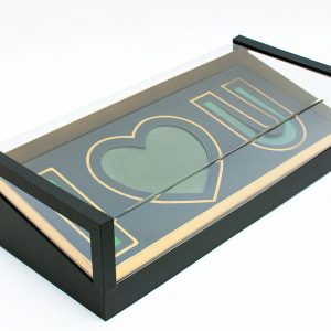 Acrylic I Love You Flower Box Comes With Liners and Foams Black